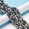 Electroplate Natural Fire Crackle Agate Beads Strands G-G0006-A01-08-2