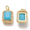 Brass Glass Charms LS-ZIRC-F116-09D-G-2