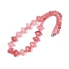 Cherry Quartz Glass Round & Cone Beaded Necklaces NJEW-N064-03M-2