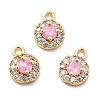 Brass Micro Pave Cubic Zirconia Charms KK-L222-001G-02-1