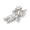 Rack Plating Brass Micro Pave Clear Cubic Zirconia Pendants KK-B092-40P-2