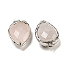 Natural Rose Quartz Faceted Pendants G-M431-06P-03-2
