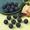 Chunky Resin Rhinestone Bubblegum Ball Beads RESI-M011-11-4