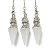 Natural Quartz Crystal Pointed Dowsing Pendulums AJEW-P113-01P-04-1