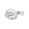 Brass Pave Natural White Shell Religion Pendants KK-S522-23P-A-2