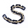 Handmade CCB Plastic Boston Link Chains AJEW-JB00683-02-2