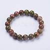 Natural Unakite Beaded Stretch Bracelets BJEW-I253-10mm-04-1
