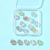 16Pcs 7 Colors Handmade Foil Lampwork Beads FOIL-FS0001-03-7