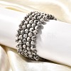 Natural Sesame Jasper/Kiwi Jasper Bead Stretch Bracelets BJEW-K212-A-033-5