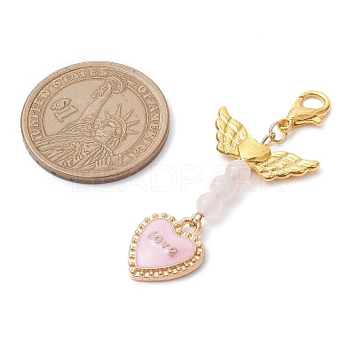 Valentine's Day Alloy Enamel Pendant Decoraton HJEW-JM02028-01-1