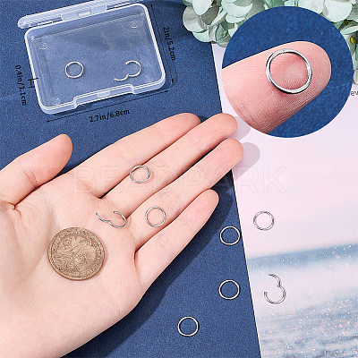 10Pcs 316L Stainless Steel Sleeper Earrings EJEW-BBC0001-56A-1