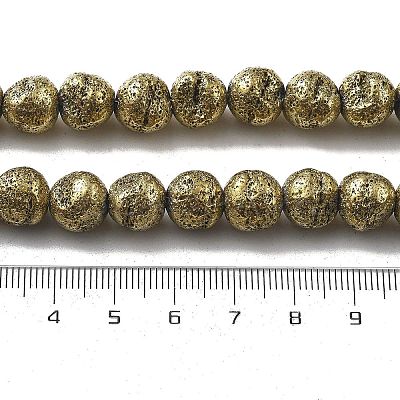 Electroplated Natural Lava Rock Beads Strands G-A251-D01-01D-1