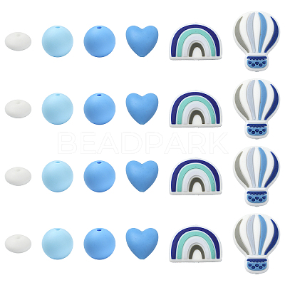 26Pcs Food Grade Eco-Friendly Silicone Beads SIL-YW0002-42B-1