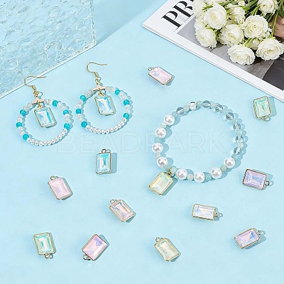 56Pcs 7 Colors Alloy Glass Pendants FIND-OC0014-29-1