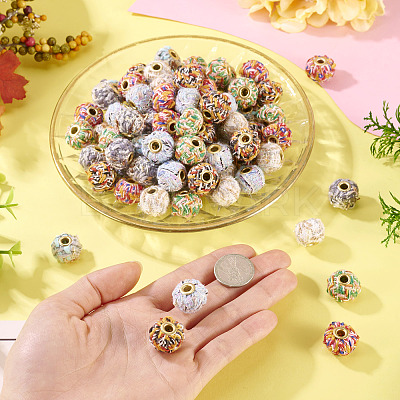 100Pcs Vintage Straight Hole Small Fragrant Fabric Beads FIND-TA0006-79-1