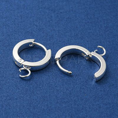 201 Stainless Steel Huggie Hoop Earrings Findings STAS-A167-01J-S-1