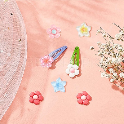 80Pcs 8 Colors Resin Cabochons CRES-SC0002-22-1
