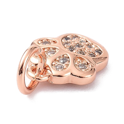 Brass Micro Pave Cubic Zirconia Charms LS-ZIRC-C022-22RG-1