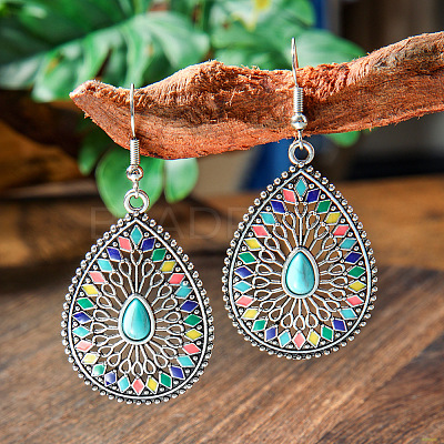 Bohemian Style Alloy Acrylic Dangle Earrings WGAEF55-06-1