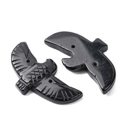 Natural Obsidian Carved Big Pendants G-A288-01G-1