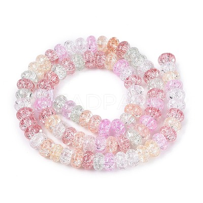 Crackle Transparent Glass Beads Strands GLAA-N069-02A-M-1