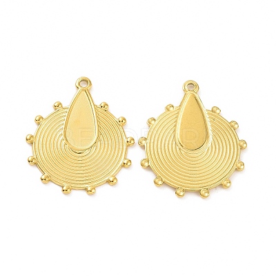 Ion Plating(IP) 304 Stainless Steel Pendant Cabochons Settings STAS-C003-08G-1