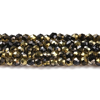Electroplate Glass Beads Strands GLAA-H021-01A-HP04-1