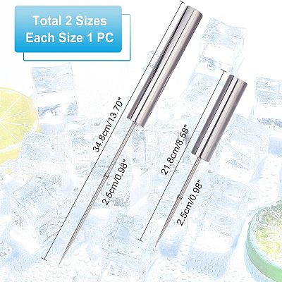 2Pcs 2 Style 201 Stainless Steel Ice Pick TOOL-UN0001-14-1