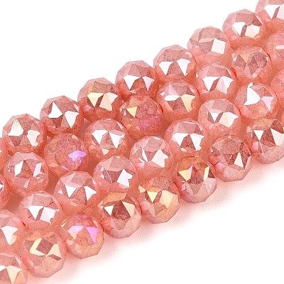 Anti-Tarnish Electroplate Glass Beads Strands GLAA-N064-6mm-04-1