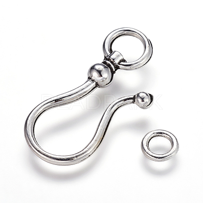 Tibetan Style Alloy S Hook Clasps X-LF5091Y-NF-1