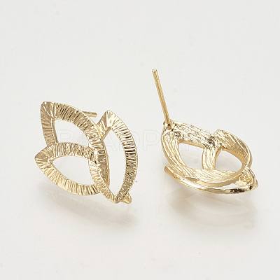Brass Stud Earring Findings KK-T027-99G-1