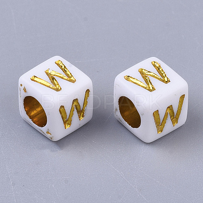 Plating Acrylic Beads SACR-S297-09W-1