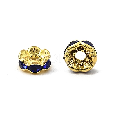 Brass Rhinestone Spacer Beads RB-A014-L6mm-05G-1