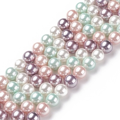 Shell Pearl Bead Strands BSHE-L017-10-1