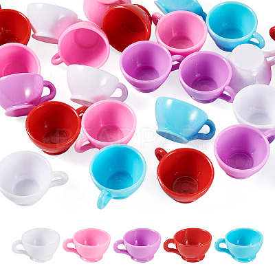 25Pcs 5 Styles Plastic Mini Teacup DJEW-TA0001-51-1