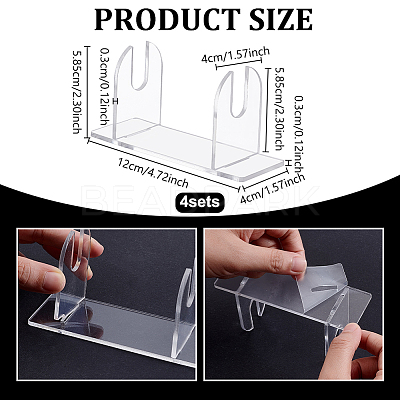 Acrylic Chinese Fan Display Stands ODIS-WH0007-76A-1