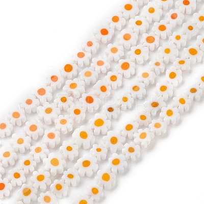 Handmade Millefiori Glass Bead Strands LAMP-J035-8mm-23-1