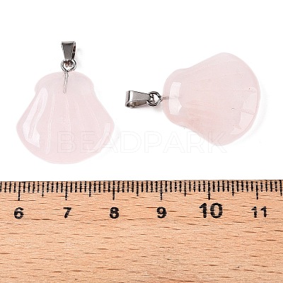 Natural Rose Quartz Pendants G-T138-208C-1
