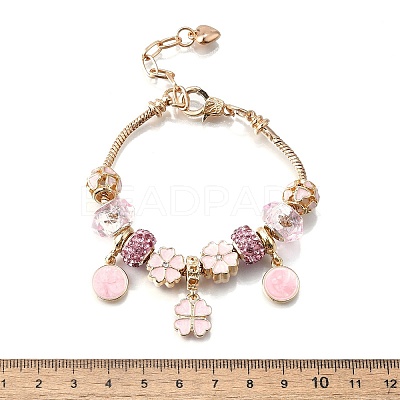Alloy Enamel European Beads Charm Bracelets BJEW-F495-01G-1