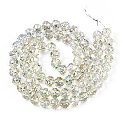 Electroplate Transparent Glass Beads Strands X-EGLA-N002-34C-C09-1
