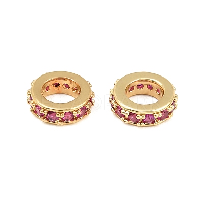 Brass Micro Pave Cubic Zirconia European Beads CU-CBAB99C-04G-1