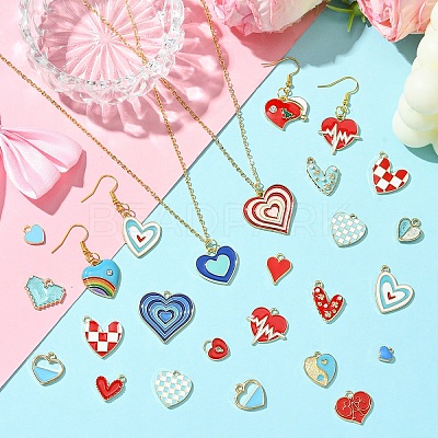 30Pcs 15 Styles Alloy Pendants FIND-YW0005-13-1