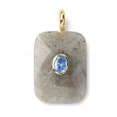 Natural Labradorite Faceted Pendants G-B186-01G-01-1
