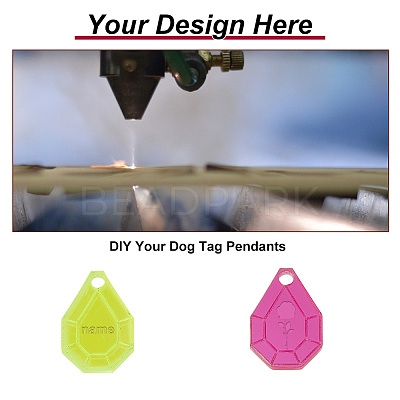 32Pcs 4 Colors Transparent Blank Acrylic Pet Dog ID Tag PALLOY-AB00045-1