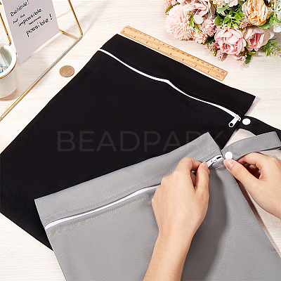 2Pcs 2 Colors Polyester Zipper Bags ABAG-CN0001-12-1