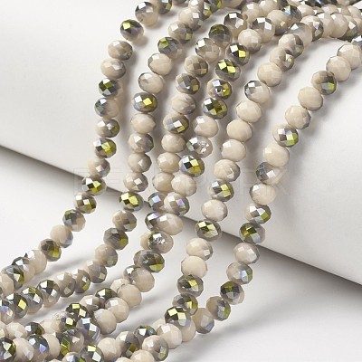 Electroplate Opaque Glass Beads Strands EGLA-A034-P4mm-S17-1