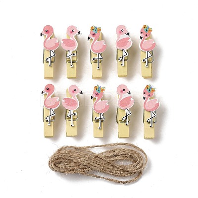 Wooden & Iron Clothes Pins AJEW-H137-01-1