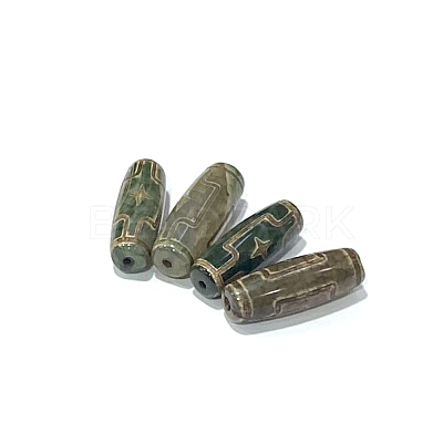 Tibetan Style dZi Beads TDZI-E004-39-1