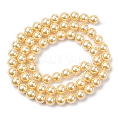 Electroplated Shell Pearl Beads Strands BSHE-G041-6mm-01-1