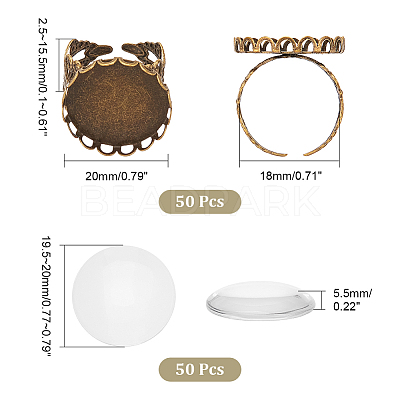 DIY Blank Dome Finger Ring Making Kit DIY-NB0008-19-1